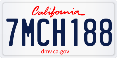CA license plate 7MCH188