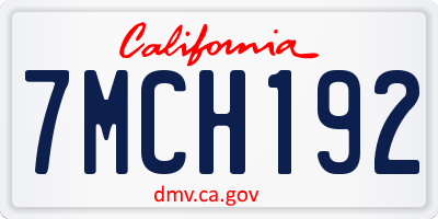 CA license plate 7MCH192