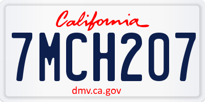 CA license plate 7MCH207