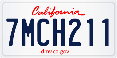 CA license plate 7MCH211