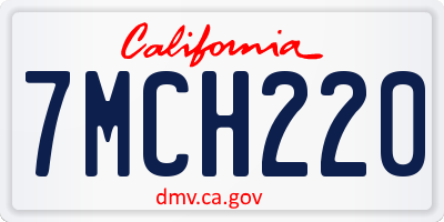CA license plate 7MCH220