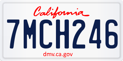 CA license plate 7MCH246