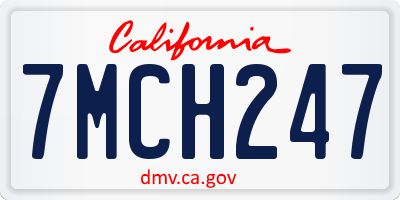 CA license plate 7MCH247