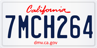 CA license plate 7MCH264