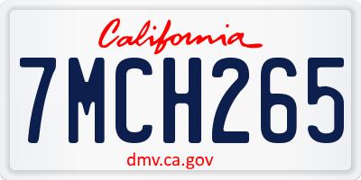 CA license plate 7MCH265