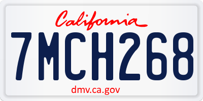 CA license plate 7MCH268