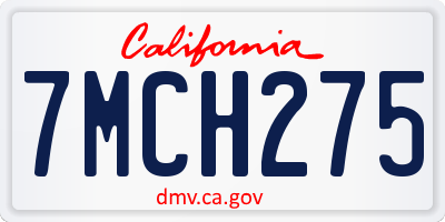 CA license plate 7MCH275