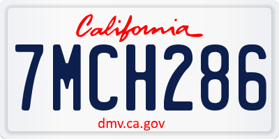 CA license plate 7MCH286