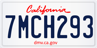 CA license plate 7MCH293