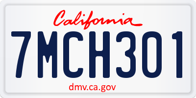 CA license plate 7MCH301