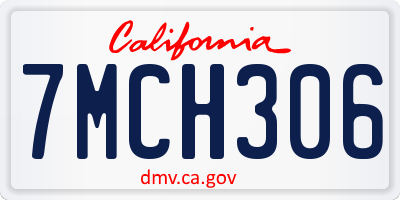 CA license plate 7MCH306