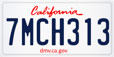 CA license plate 7MCH313
