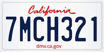 CA license plate 7MCH321