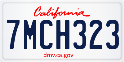 CA license plate 7MCH323