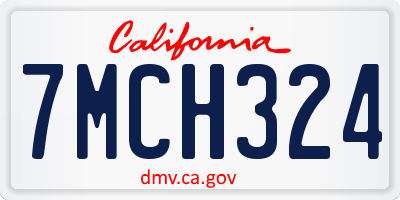 CA license plate 7MCH324