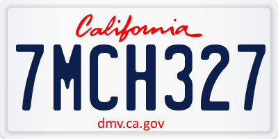 CA license plate 7MCH327