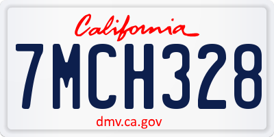 CA license plate 7MCH328