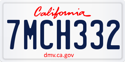 CA license plate 7MCH332