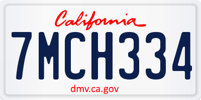 CA license plate 7MCH334