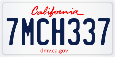 CA license plate 7MCH337