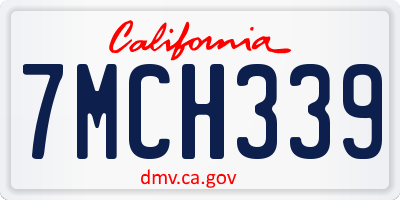 CA license plate 7MCH339