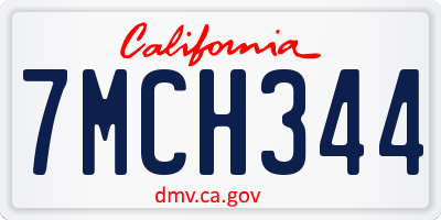 CA license plate 7MCH344