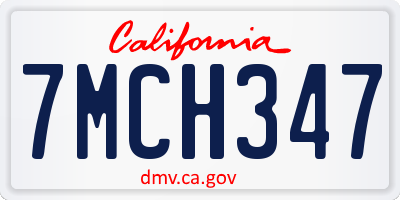 CA license plate 7MCH347