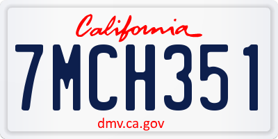CA license plate 7MCH351