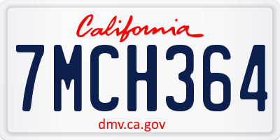 CA license plate 7MCH364