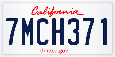 CA license plate 7MCH371