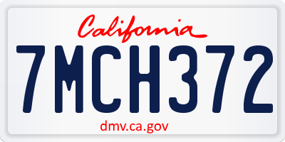 CA license plate 7MCH372