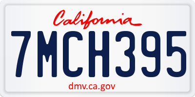 CA license plate 7MCH395
