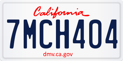 CA license plate 7MCH404