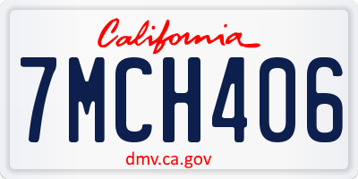 CA license plate 7MCH406