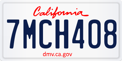 CA license plate 7MCH408