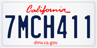 CA license plate 7MCH411