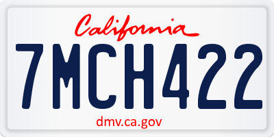 CA license plate 7MCH422