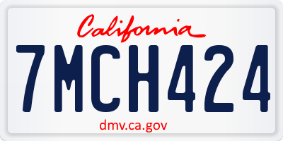 CA license plate 7MCH424