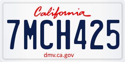 CA license plate 7MCH425