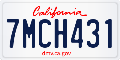 CA license plate 7MCH431