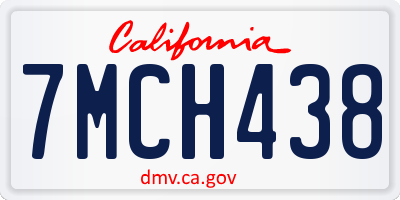 CA license plate 7MCH438