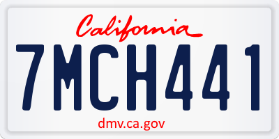 CA license plate 7MCH441