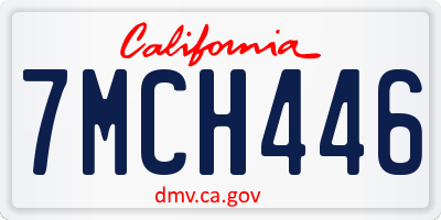 CA license plate 7MCH446