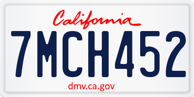 CA license plate 7MCH452