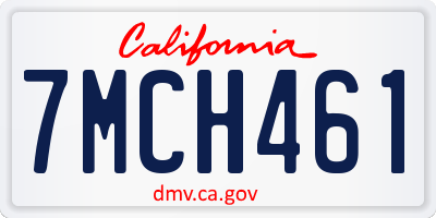 CA license plate 7MCH461
