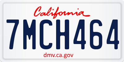 CA license plate 7MCH464