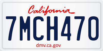 CA license plate 7MCH470