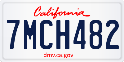 CA license plate 7MCH482
