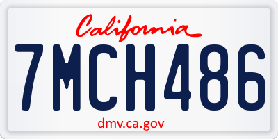 CA license plate 7MCH486