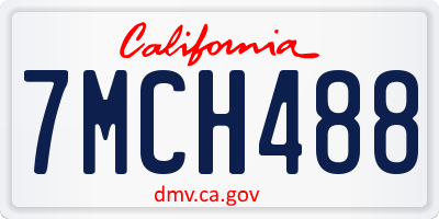 CA license plate 7MCH488